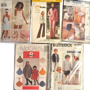 Vintage UNCUT NEW Sewing Pattern LOT 5 pcs Mixed Collection